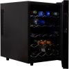 20 Bottle Wine Cooler, Black Thermoelectric Wine Fridge, 1.7 cu. ft. (48L), Freestanding Wine Cellar, Red, White and Sparkling