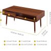 Dawson 40 In. X 21.63 In. Wooden Mid-Century Modern Coffee Table With Drawer and Shelf Dinning Tables Sets Nightstands Furniture