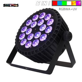 The Best Quality Aluminum Alloy LED Flat Par 18x12W & 18x18W Lights RGBW LED Lighting DMX512 Disco Lights Professional Stage (Color: Aluminum18x18W Black, Plug Type: US PLUG)