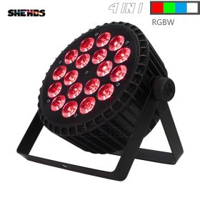 The Best Quality Aluminum Alloy LED Flat Par 18x12W & 18x18W Lights RGBW LED Lighting DMX512 Disco Lights Professional Stage (Color: Aluminum18x12W Black, Plug Type: US PLUG)