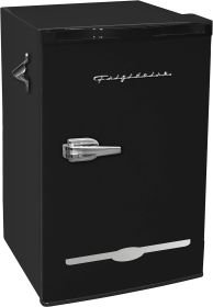 FRIGIDAIRE EFR376-BLACK 3.2 Cu Ft Black Retro Bar Fridge with Side Bottle Opener (Color: Black)