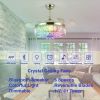 2024 New 48" Crystal Ceiling Fan with Lights and Speaker,Ceiling Fans with Remote Control Bluetooth,RGB Fandelier Chandelier Fan